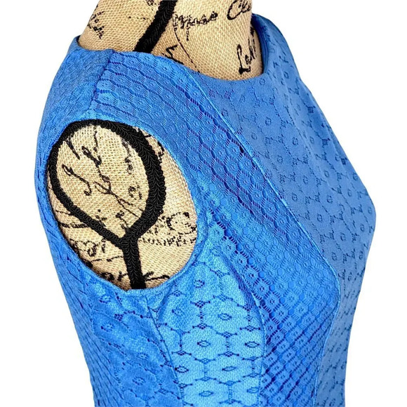 DANNY AND NICOLE Women's Regular Floral Mesh A Line Dress Size 6 Light Blue - Picture 11 of 14